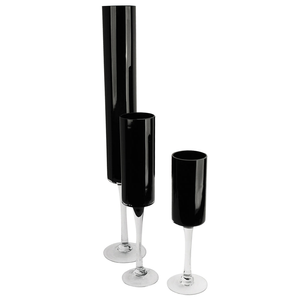 Festive Flair Black - Wholesale Glass Floral Vases, Colorful Flower Vessels in Bulk & Decorative Containers For Florists | Unlimited Containers Inc